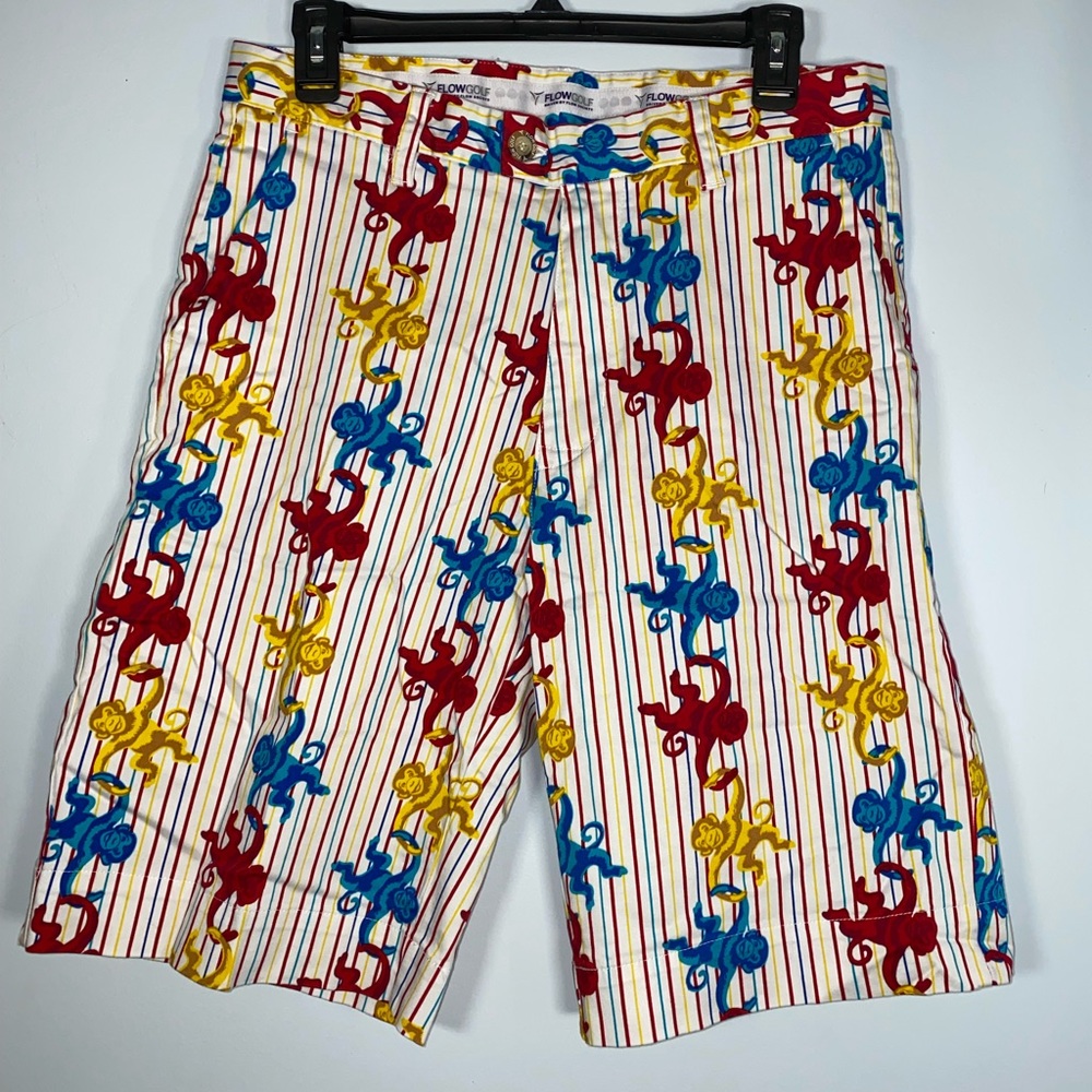 Flow Golf Striped Barrel of Monkeys Golf Shorts